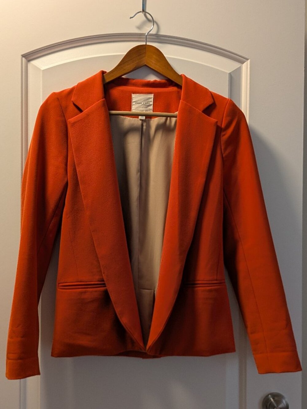 Urban Outfitters SILENCE + NOISE Women's Orange Open Front Blazer Size X-Small